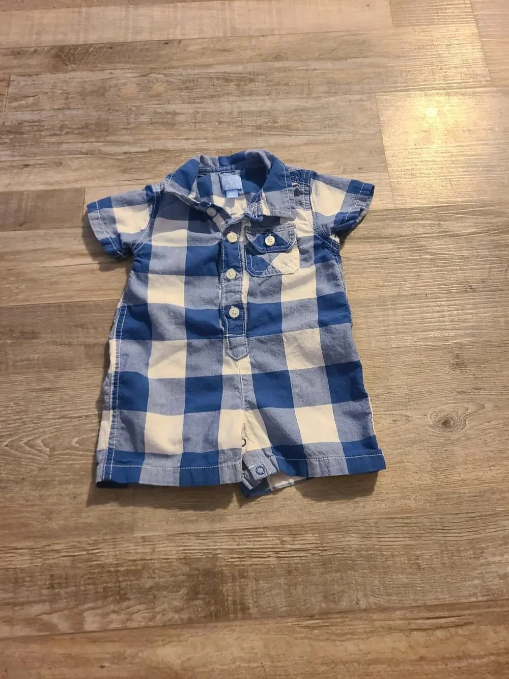 Place 3 to 6 months plaid one piece